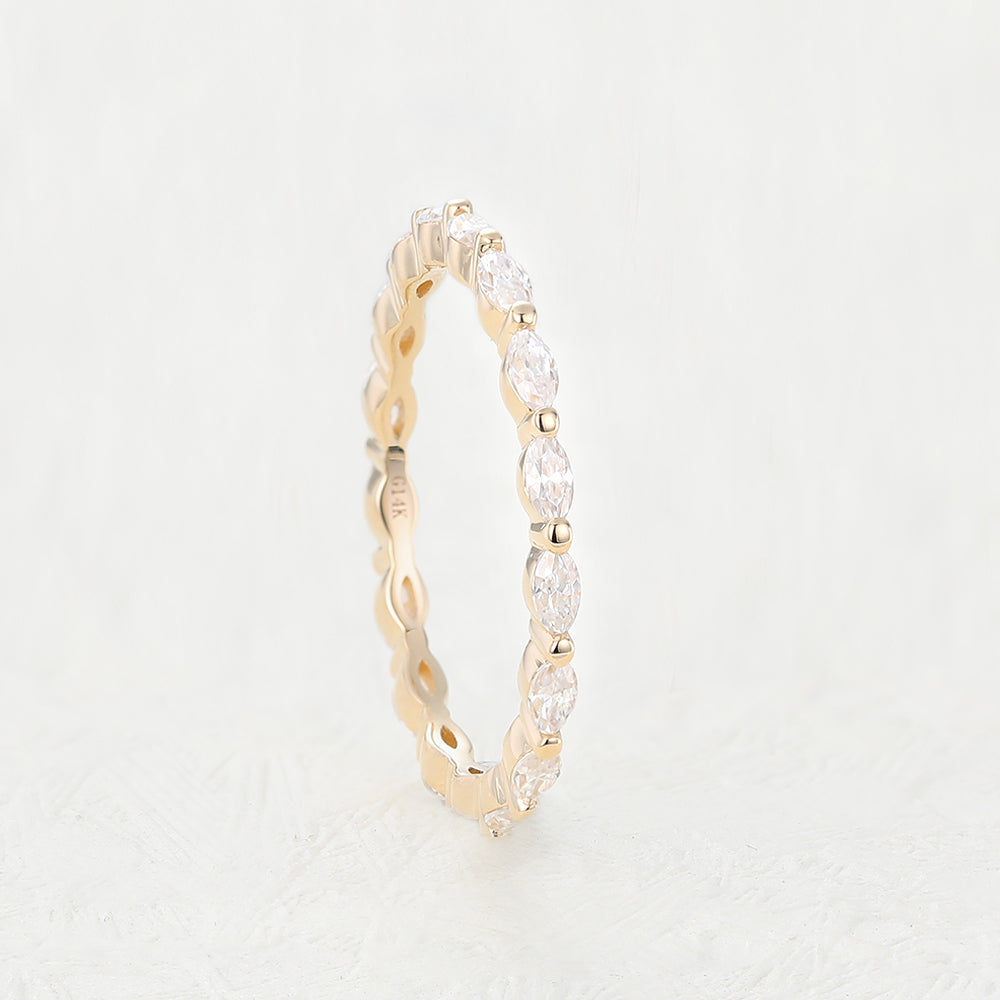 Gabriella-1.44 TCW Marquise  Moissanite Full Eternity Wedding Band
