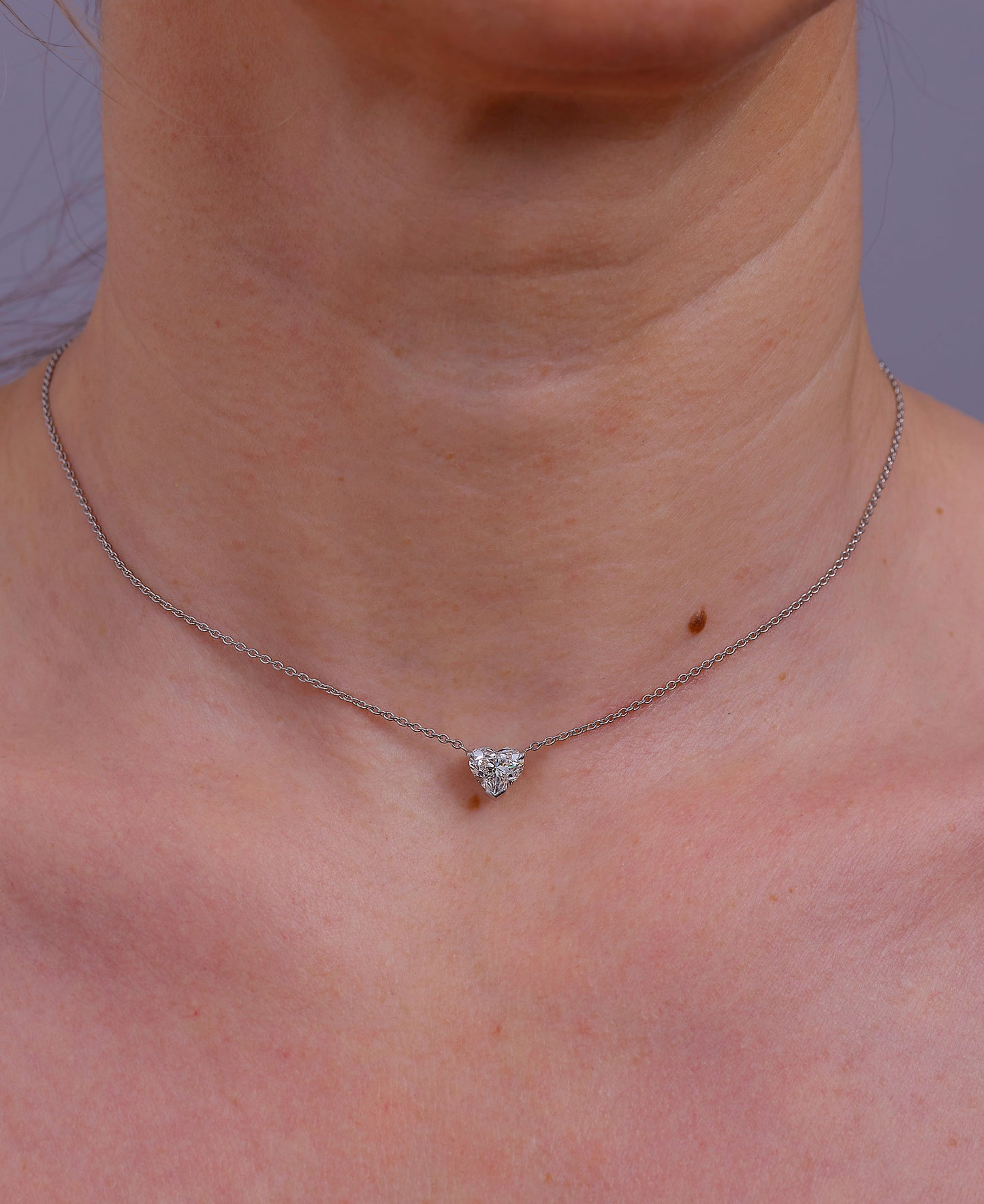 James-1.50 Carats Heart Moissanite Solitaire Necklace