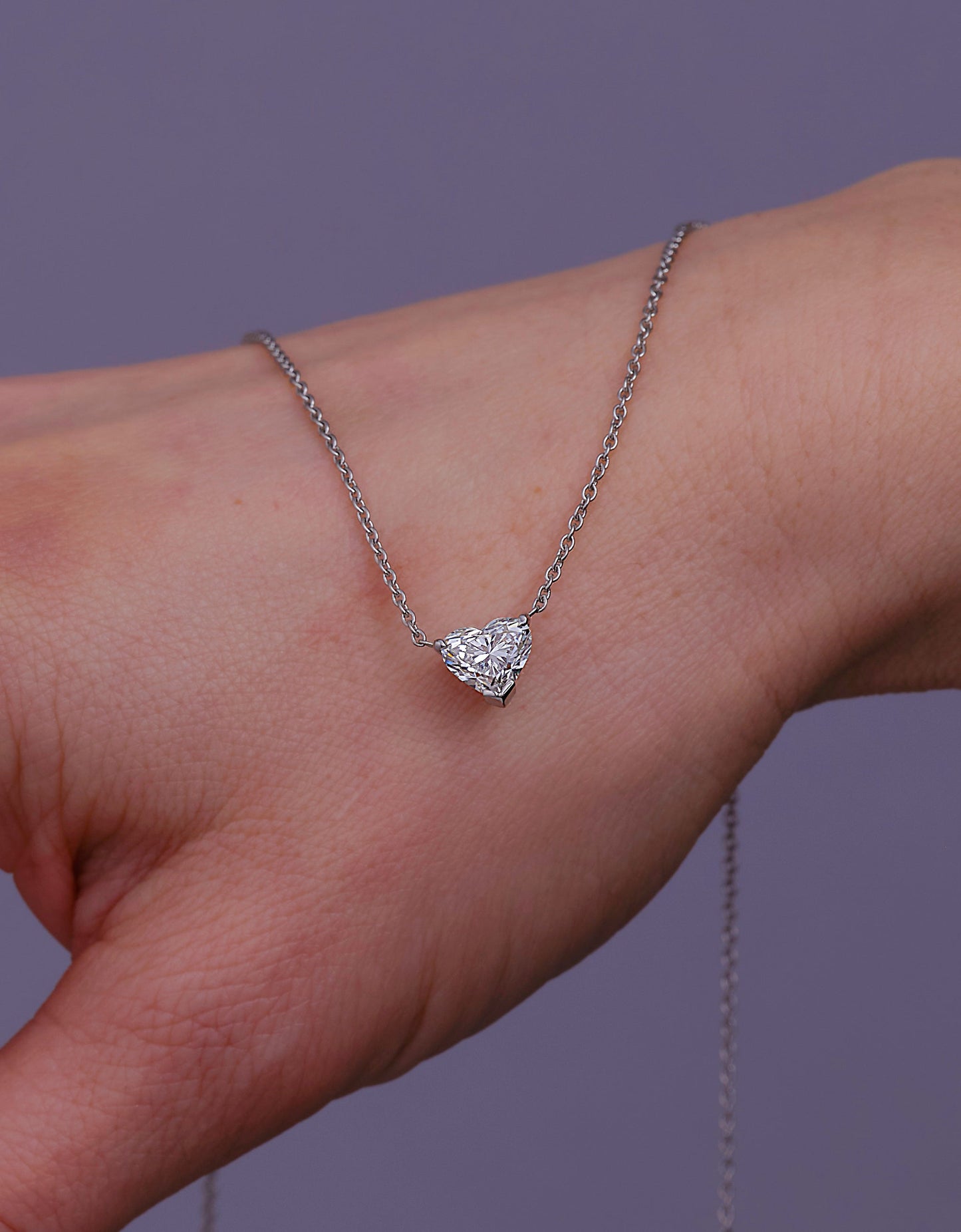 James-1.50 Carats Heart Moissanite Solitaire Necklace
