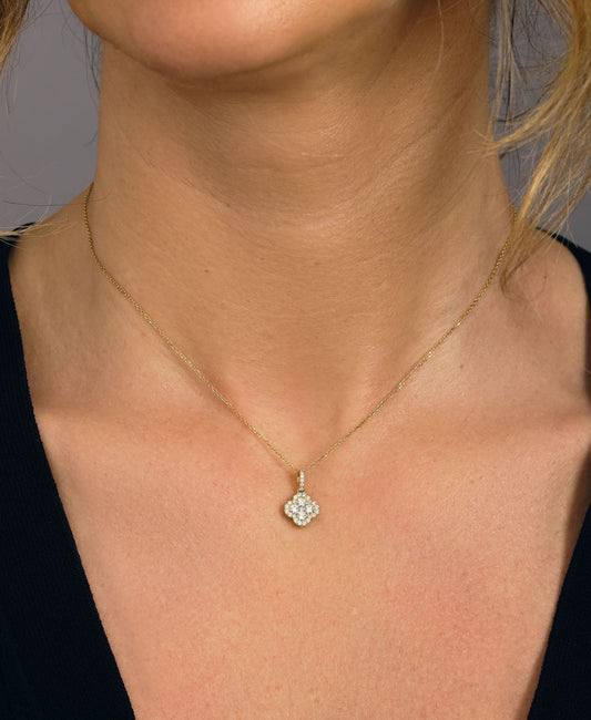 Emily-0.50 Carats Round Moissanite Pave Necklace