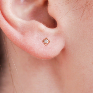 Emma- 0.50 CT Round Moissanite Bezel Stud Earrings