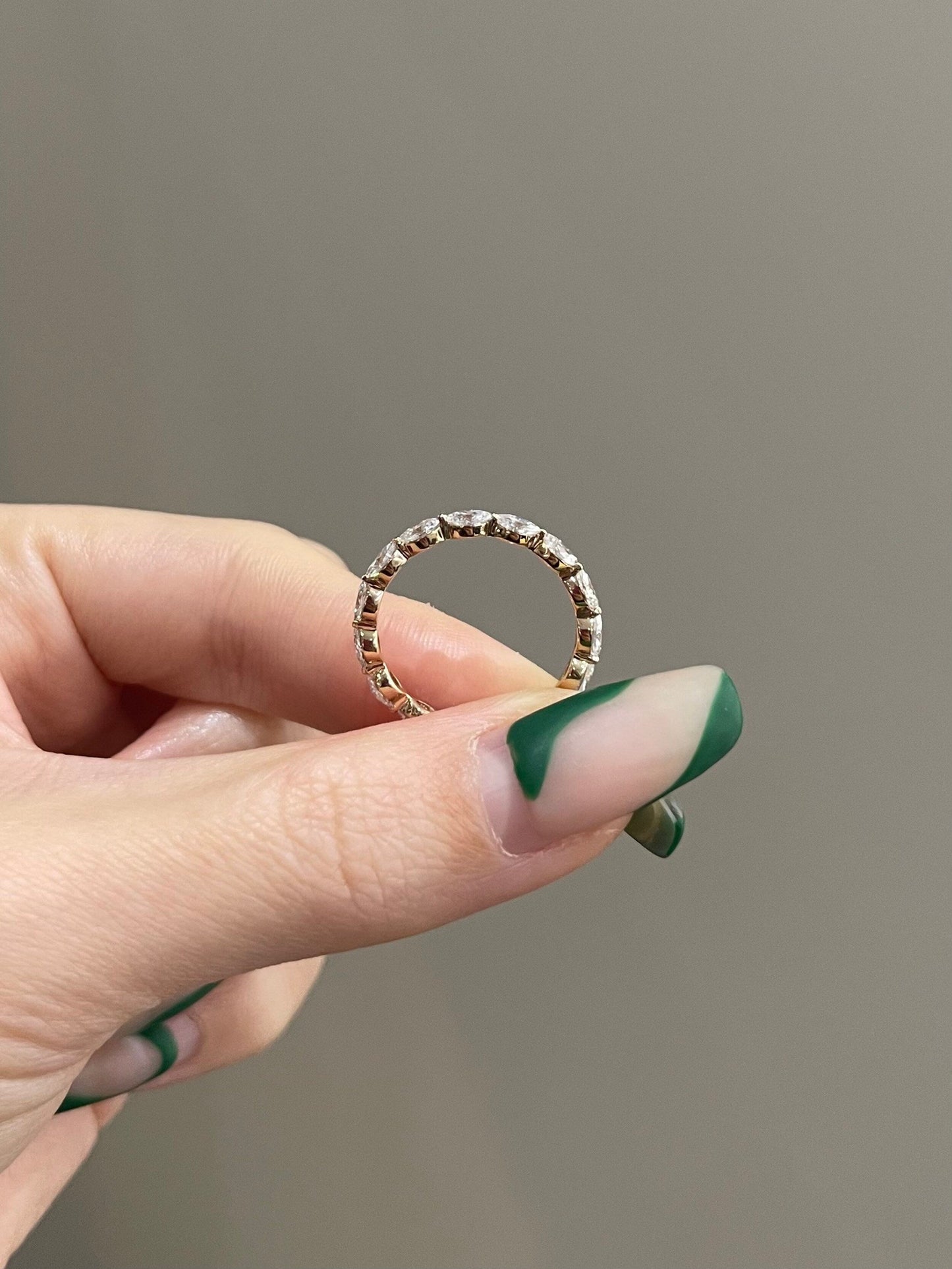 Caroline-1.5 TCW Round Moissanite Full Eternity Wedding Band