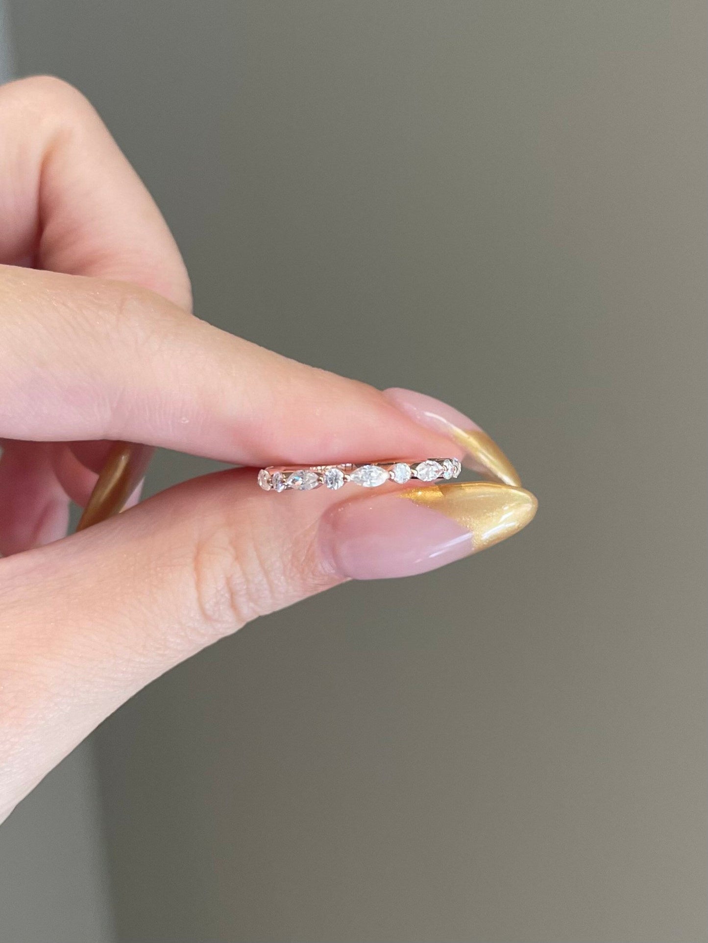 Josiah-0.20 TCW Marquise Moissanite Full Eternity Wedding Band