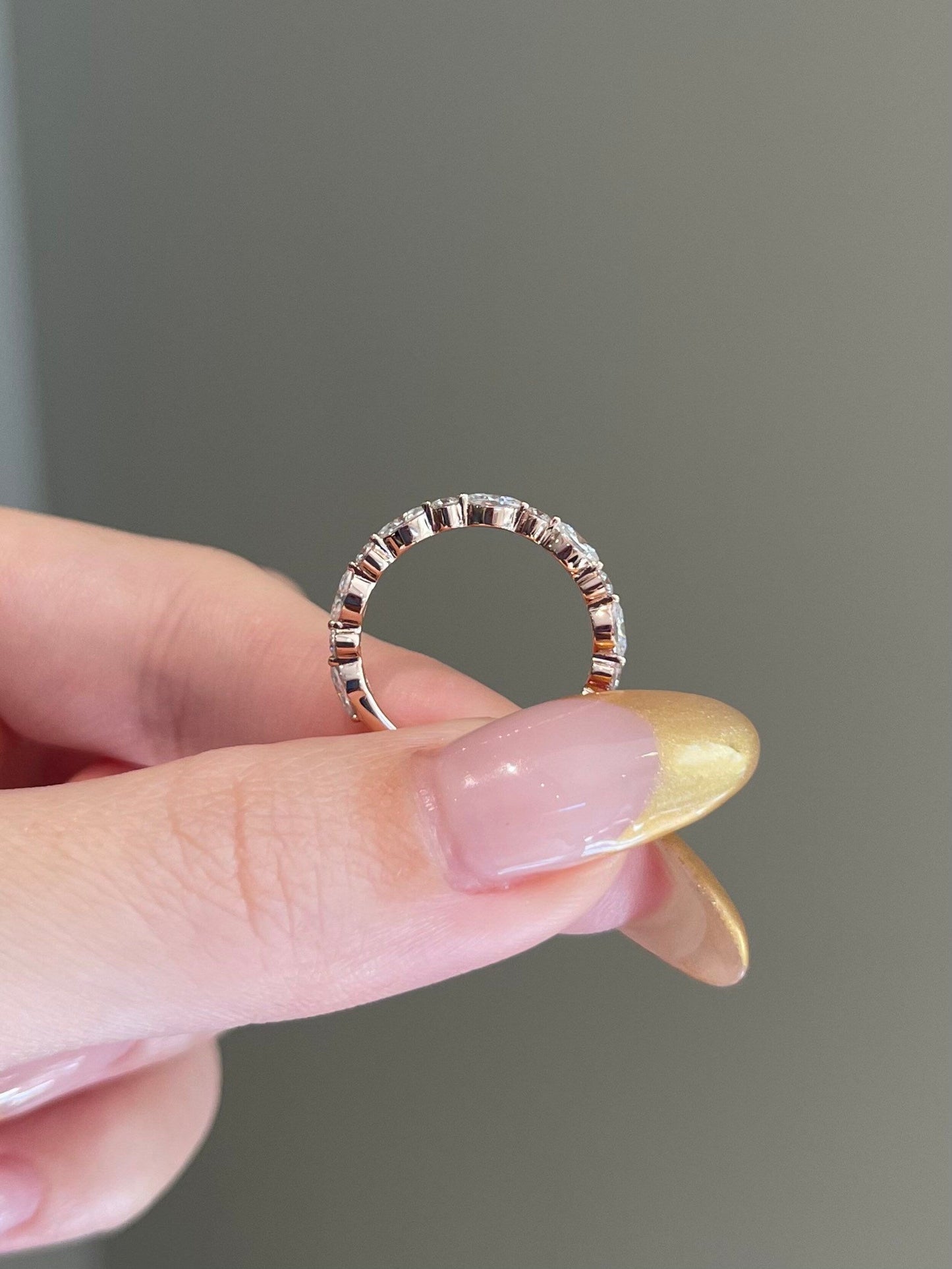 Josiah-0.20 TCW Marquise Moissanite Full Eternity Wedding Band