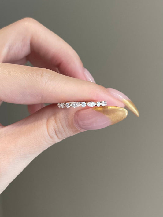 Josiah-0.20 TCW Marquise Moissanite Full Eternity Wedding Band