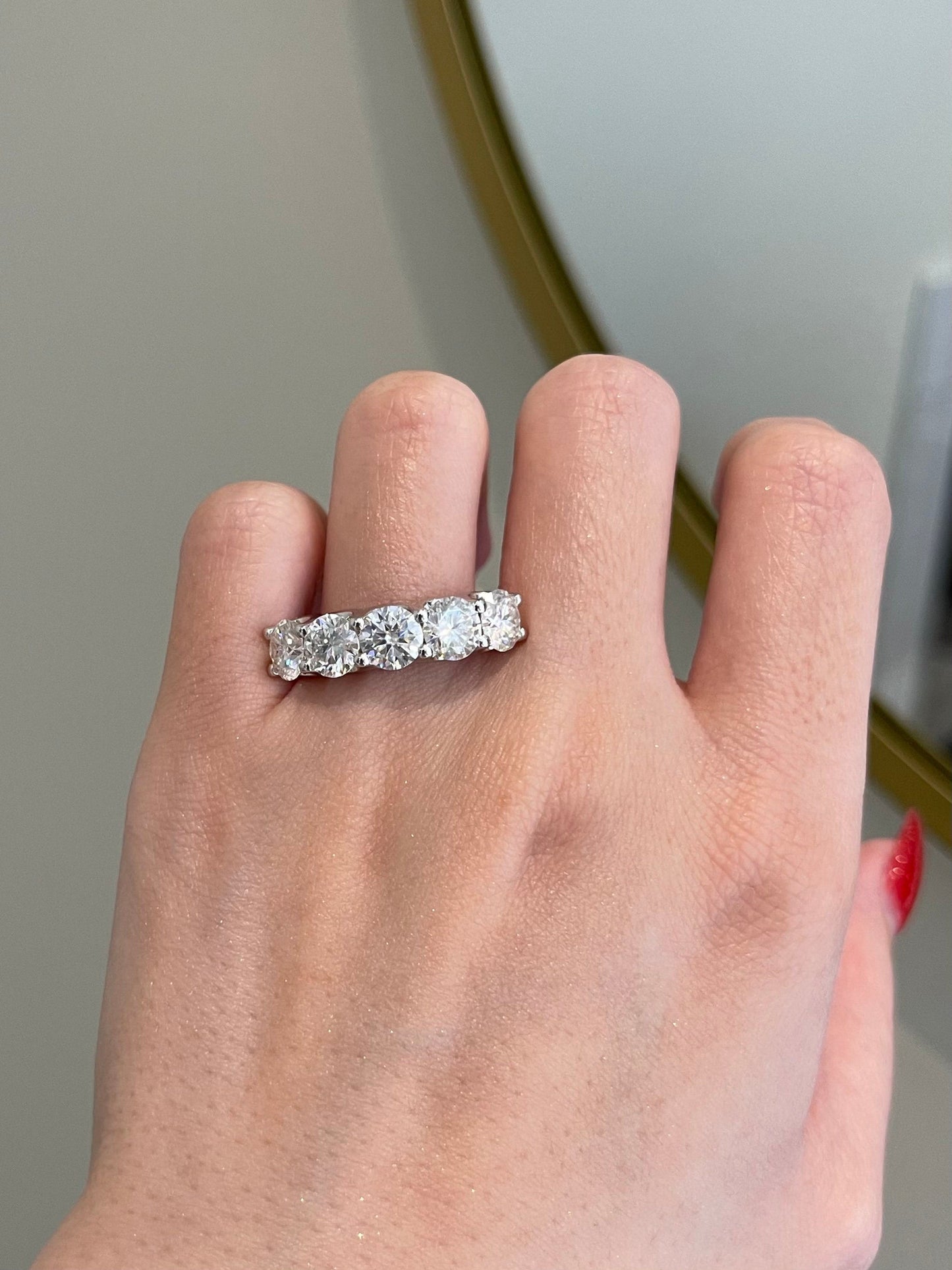 Paisley-4.0 TCW  Round Moissanite Half Eternity Wedding Band