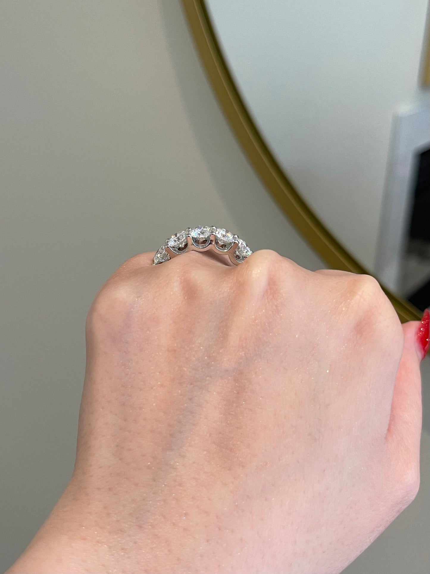 Paisley-4.0 TCW  Round Moissanite Half Eternity Wedding Band