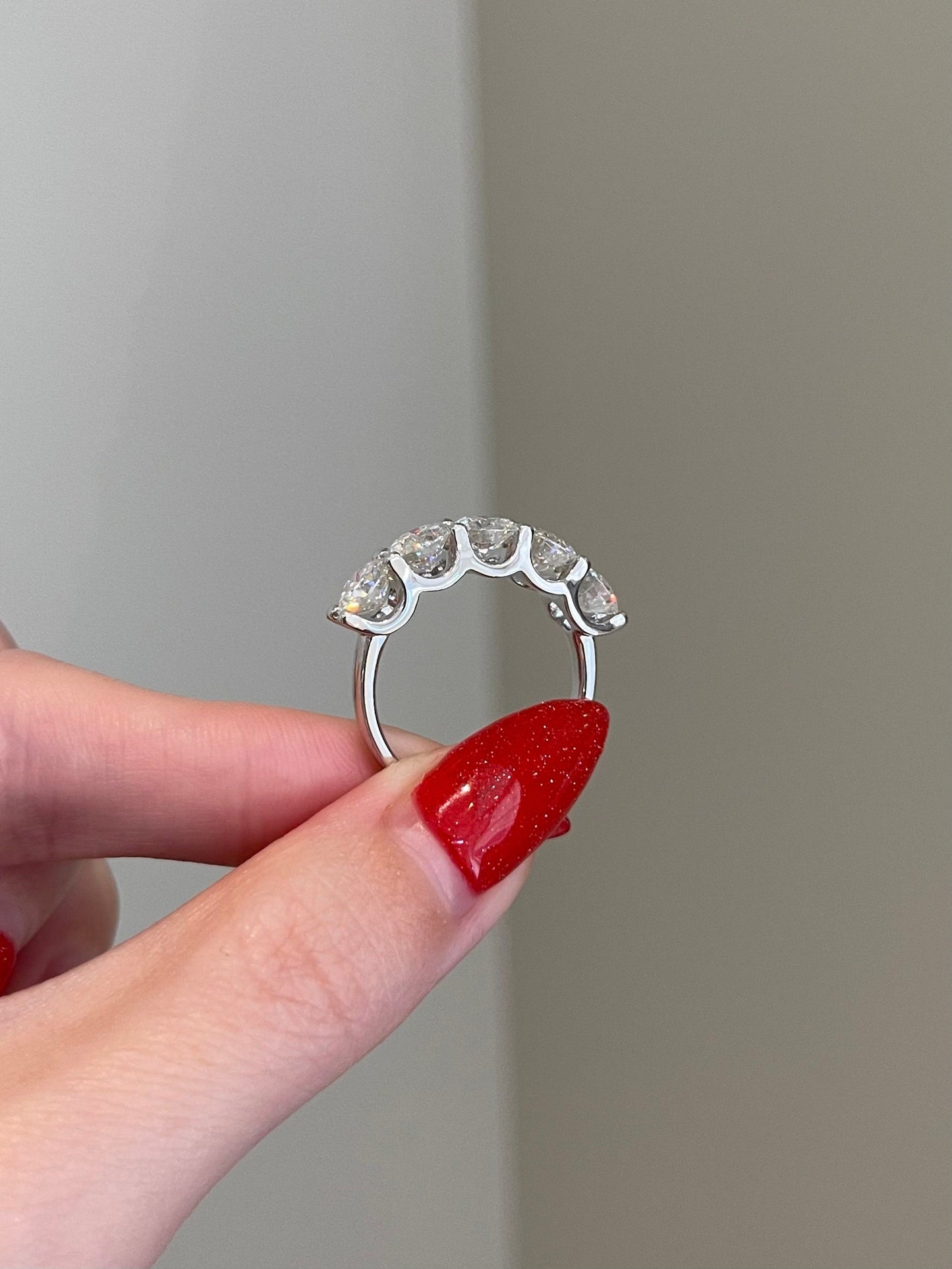 Paisley-4.0 TCW  Round Moissanite Half Eternity Wedding Band