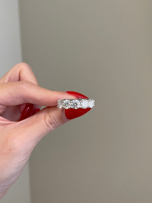 Paisley-4.0 TCW  Round Moissanite Half Eternity Wedding Band