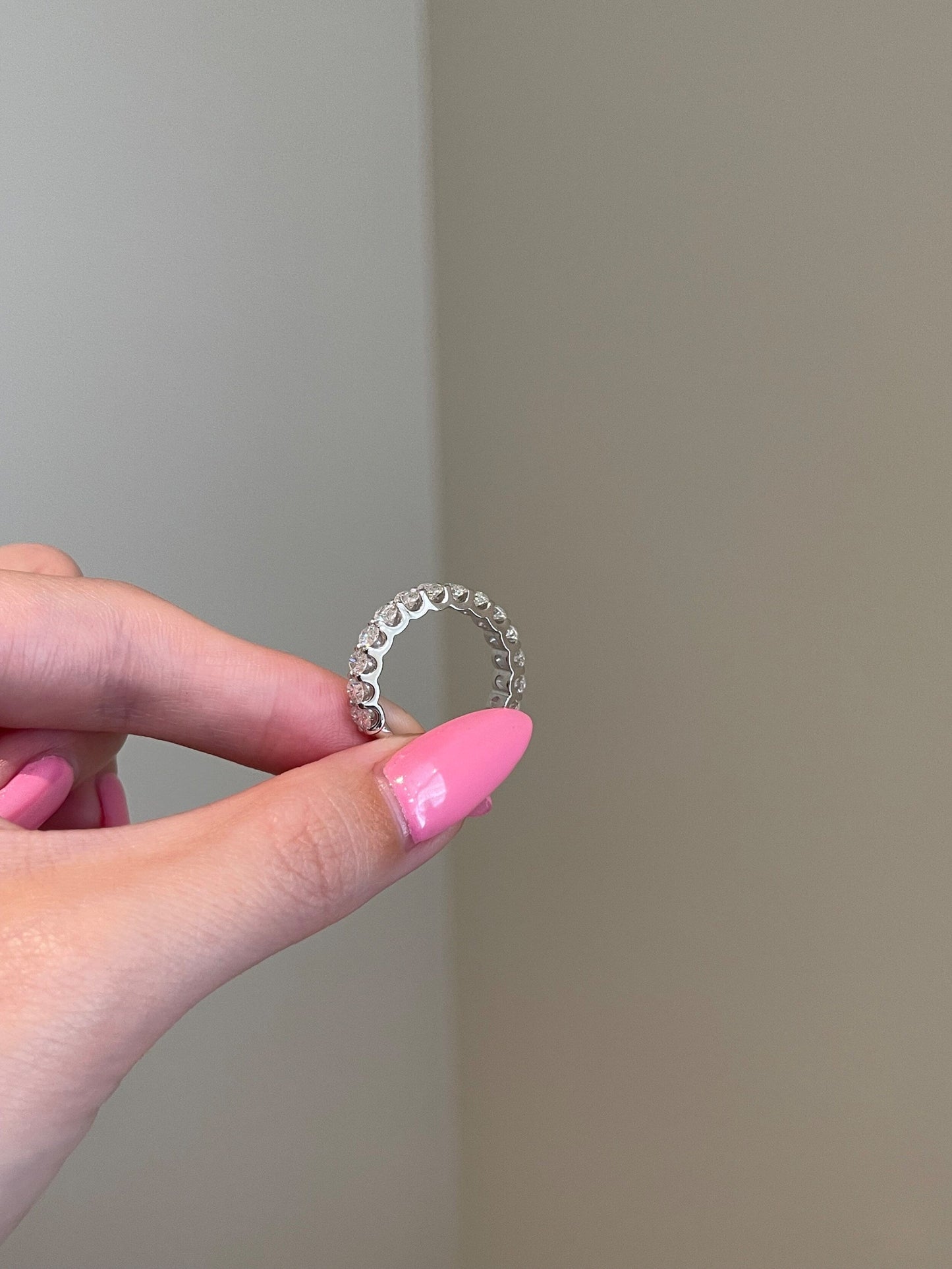 Peyton-0.5 TCW Oval Moissanite Full Eternity Wedding Band