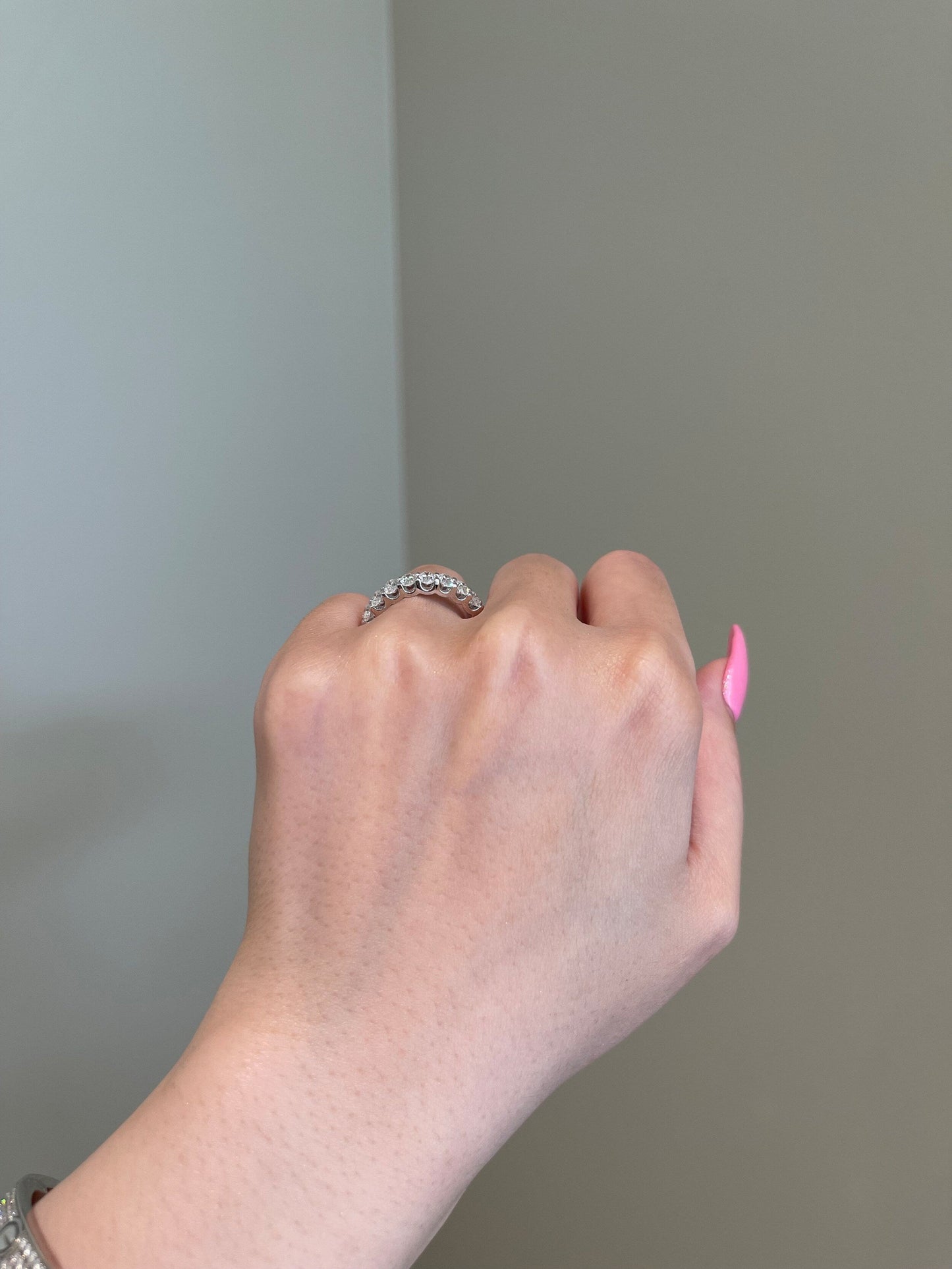 Peyton-0.5 TCW Oval Moissanite Full Eternity Wedding Band