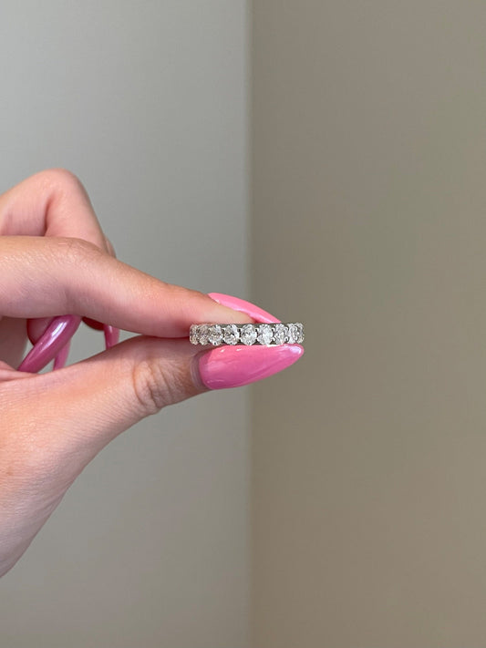 Peyton-0.5 TCW Oval Moissanite Full Eternity Wedding Band