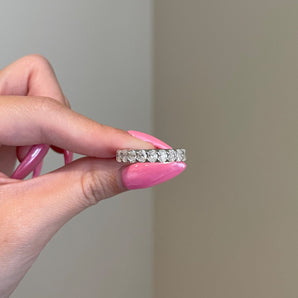 Peyton-0.5 TCW Oval Moissanite Full Eternity Wedding Band