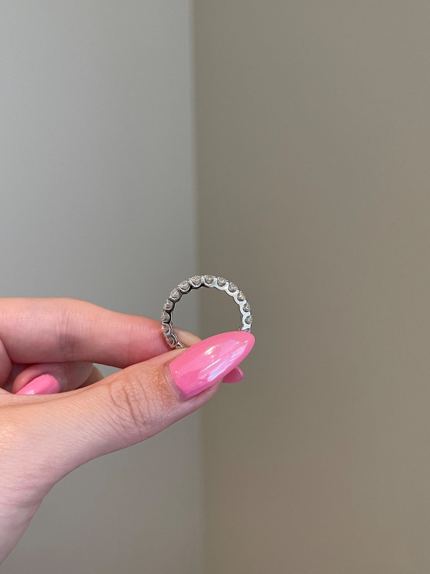Peyton-0.5 TCW Oval Moissanite Full Eternity Wedding Band