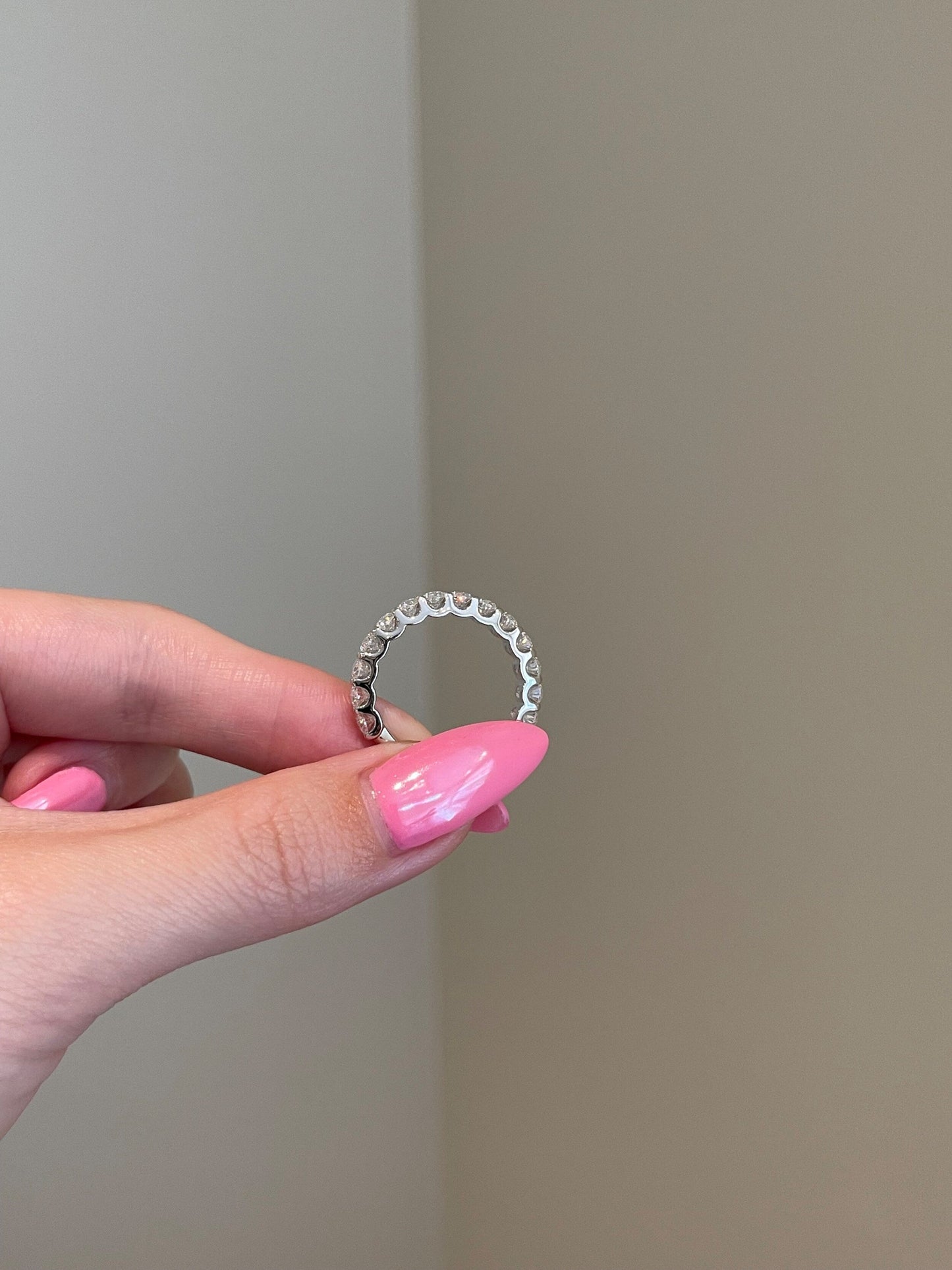 Peyton-0.5 TCW Oval Moissanite Full Eternity Wedding Band