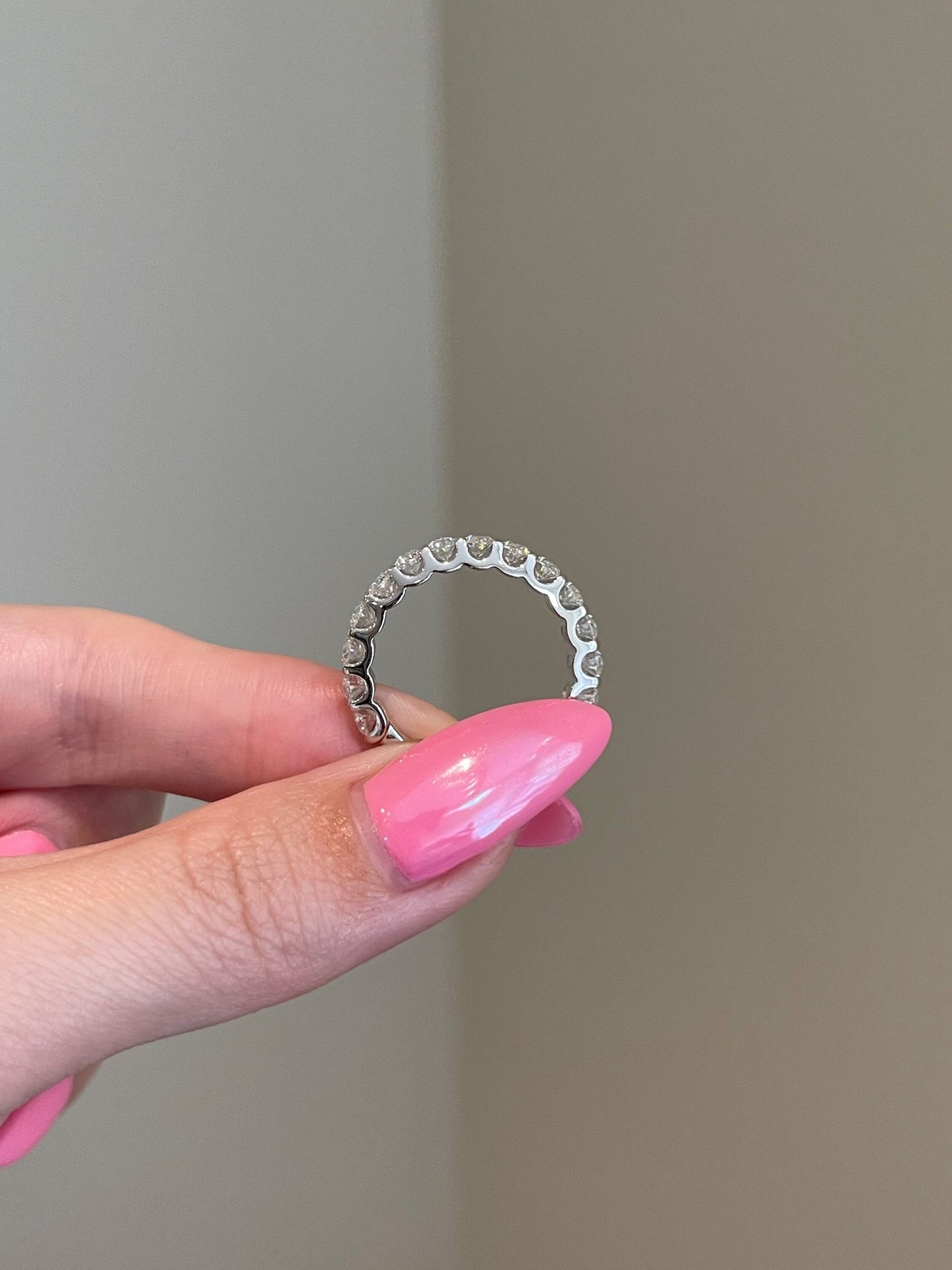 Peyton-0.5 TCW Oval Moissanite Full Eternity Wedding Band