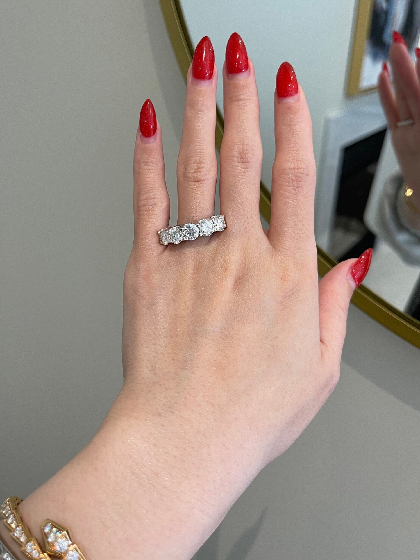 Paisley-4.0 TCW  Round Moissanite Half Eternity Wedding Band