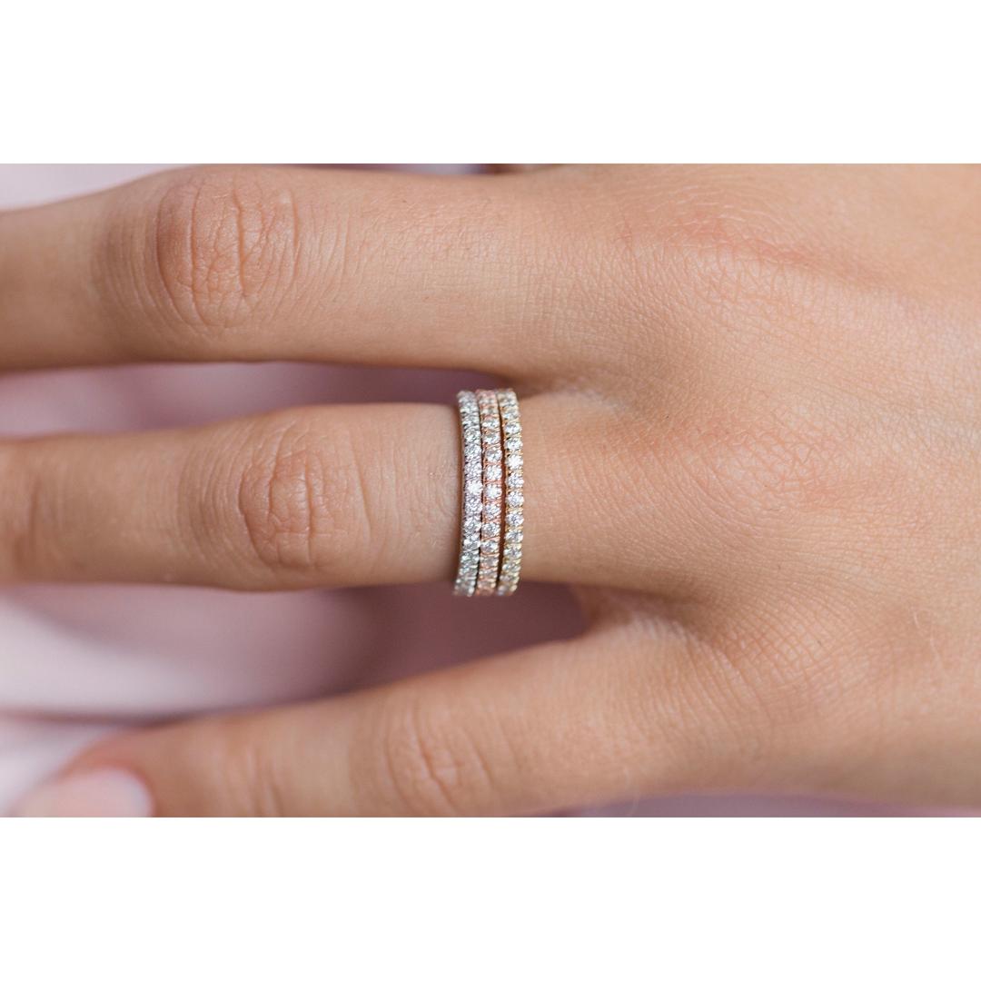 Charles-0.25 TCW Round Moissanite Full Eternity Wedding Band