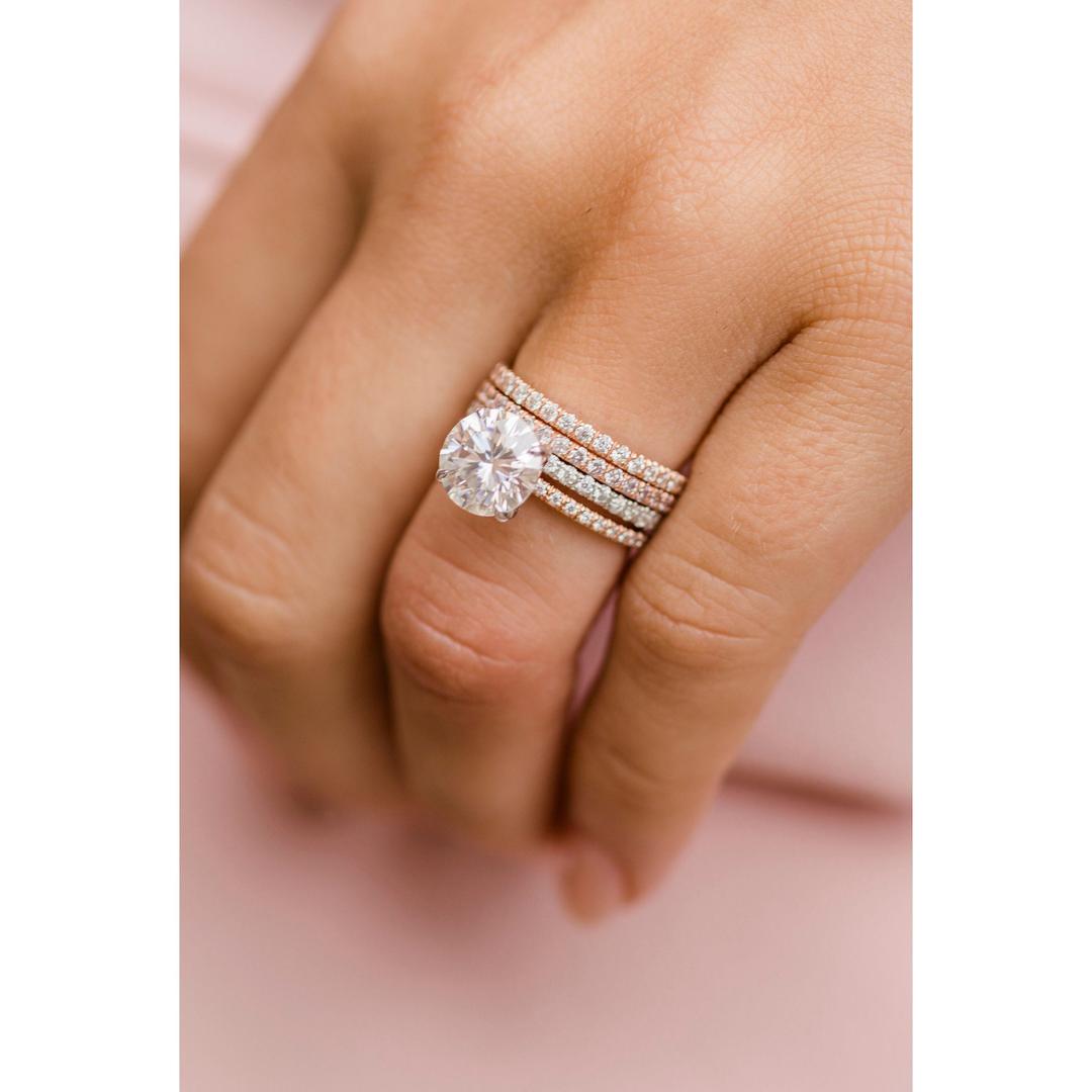 Charles-0.25 TCW Round Moissanite Full Eternity Wedding Band