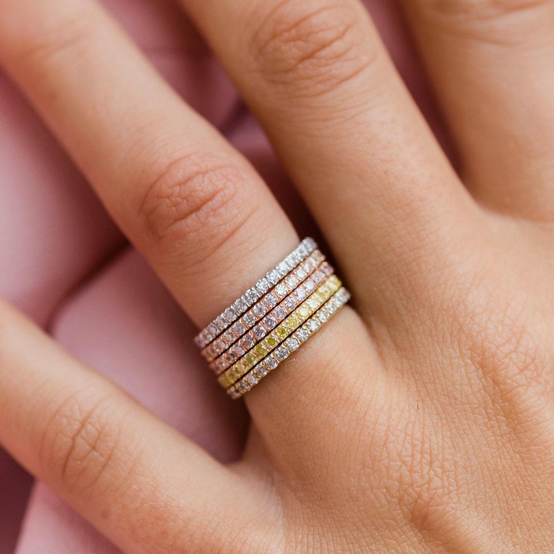 Charles-0.25 TCW Round Moissanite Full Eternity Wedding Band