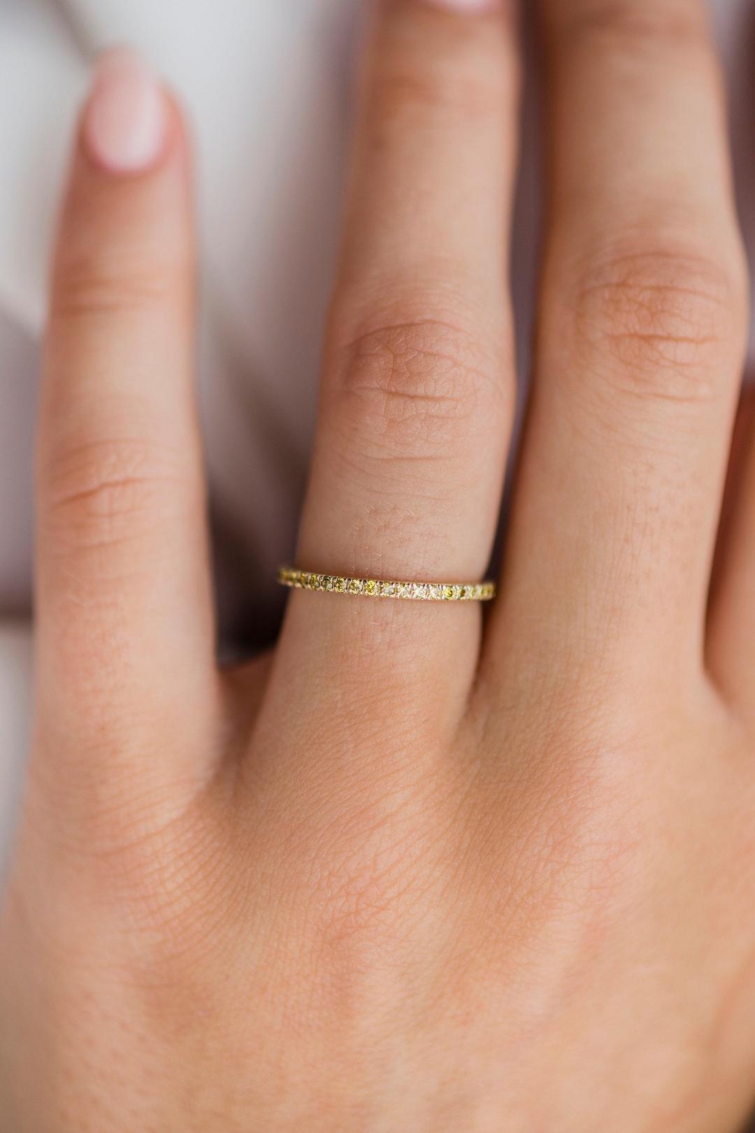 Skylar-0.30 TCW  Round Moissanite Full Eternity Wedding Band