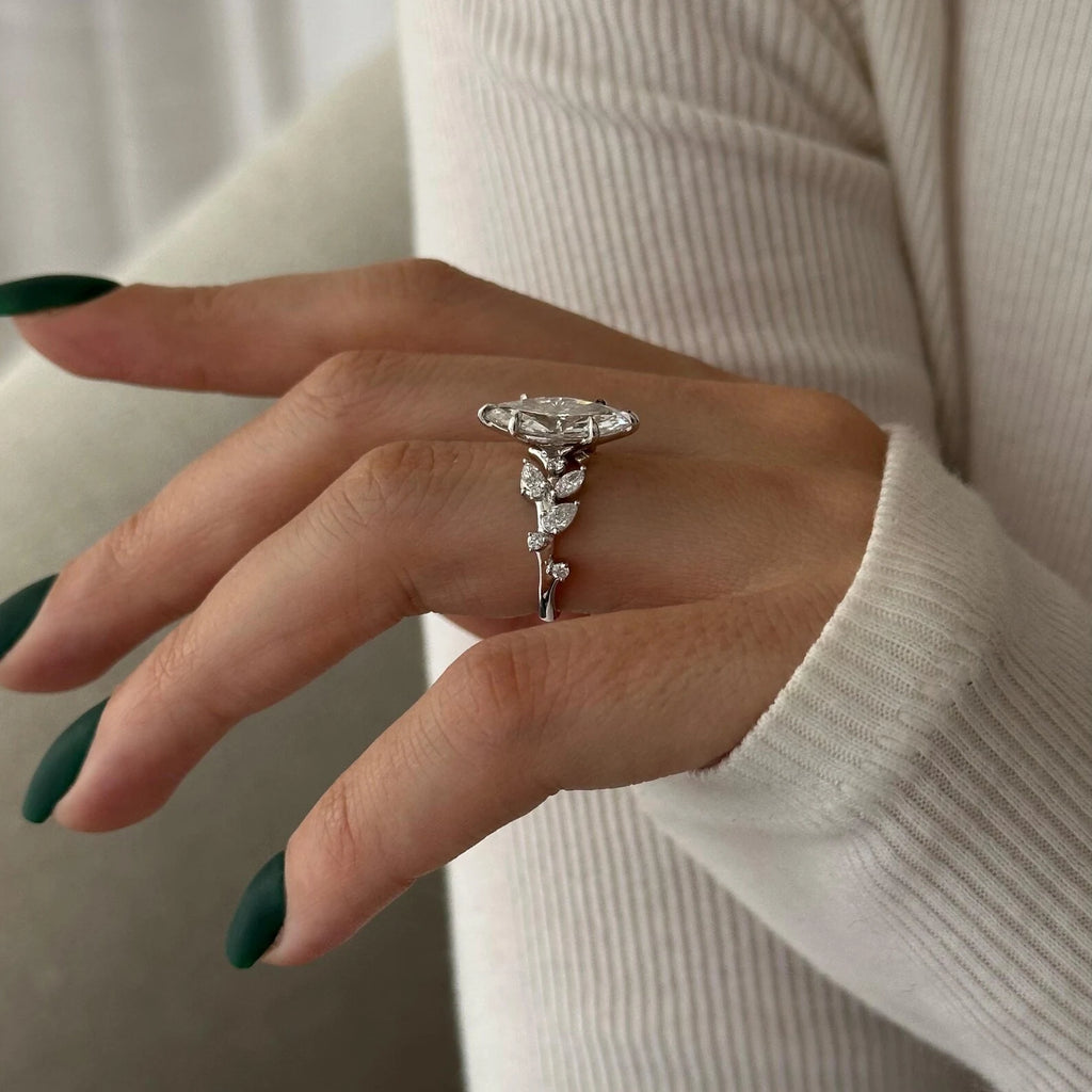 Layken Nature Inspired Marquise Diamond Engagement Ring