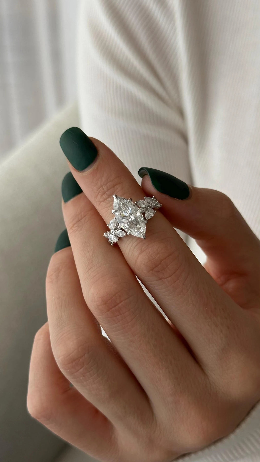 Layken Nature Inspired Marquise Diamond Engagement Ring