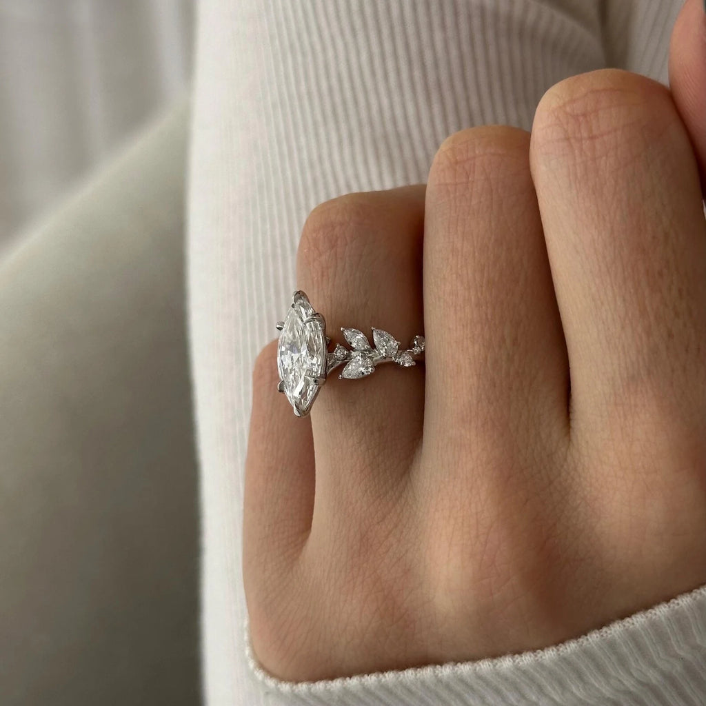 Layken Nature Inspired Marquise Diamond Engagement Ring