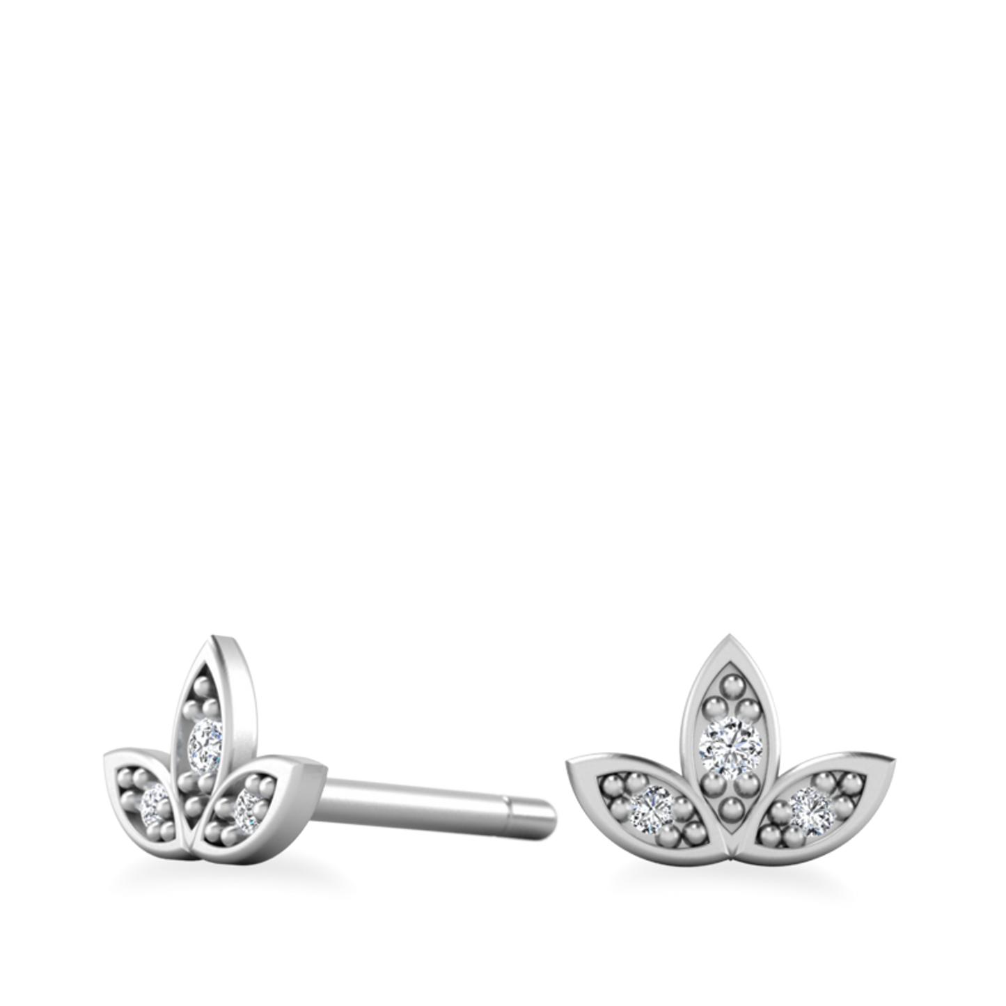 Evelyn- 0.05 TCW Round Moissanite leaf Stud Earrings