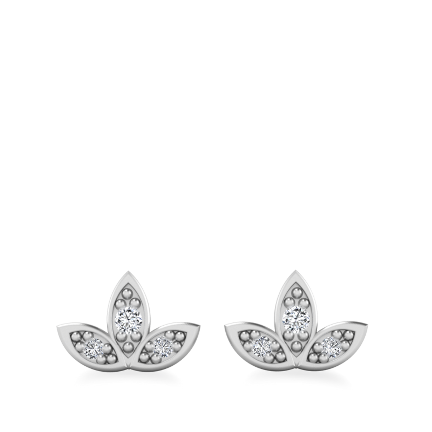 Evelyn- 0.05 TCW Round Moissanite leaf Stud Earrings
