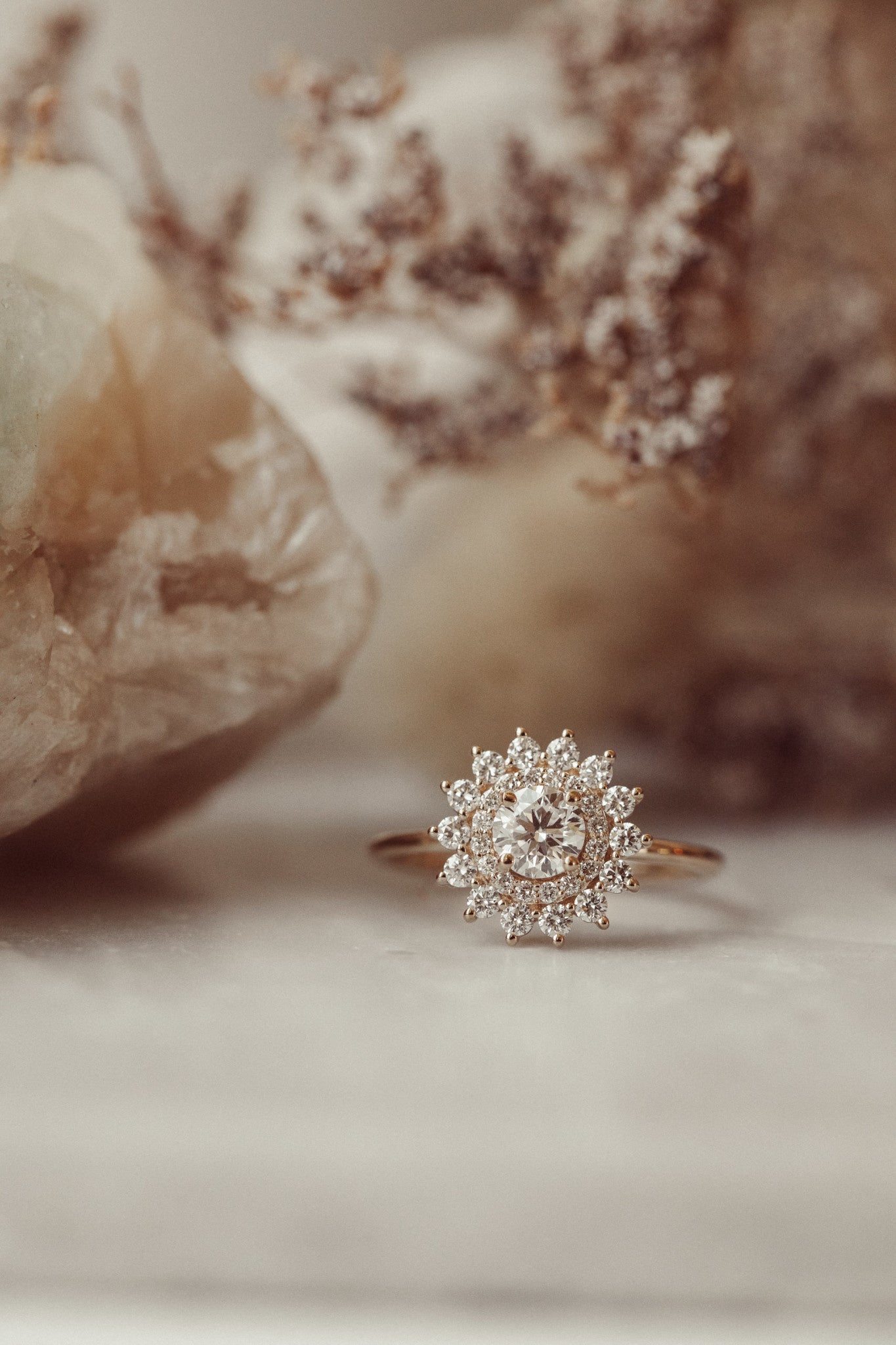 0.50 CT Carats Round Cut Moissanite diamond Halo Style Engagement Ring