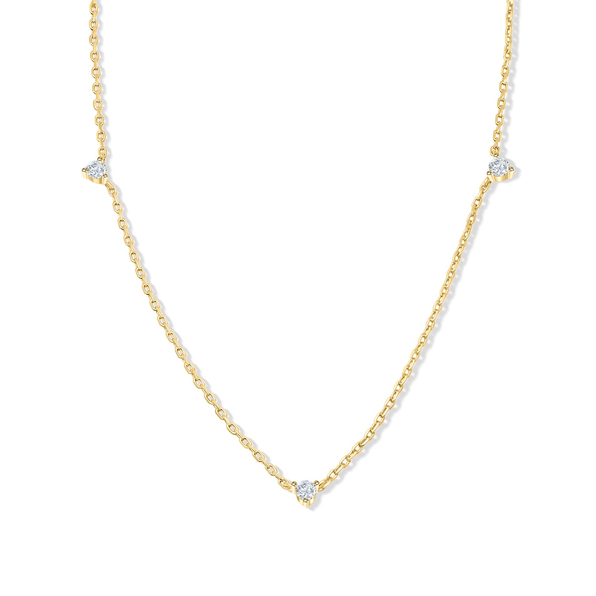 Luna-0.03 Carats Round Moissanite Dainty Necklace