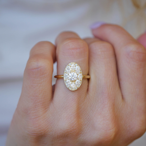 0.5 CT Round Shape CVD Diamond Engagement Ring