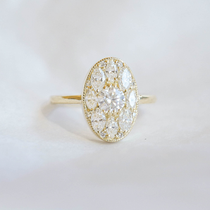 0.5 CT Round Shape CVD Diamond Engagement Ring