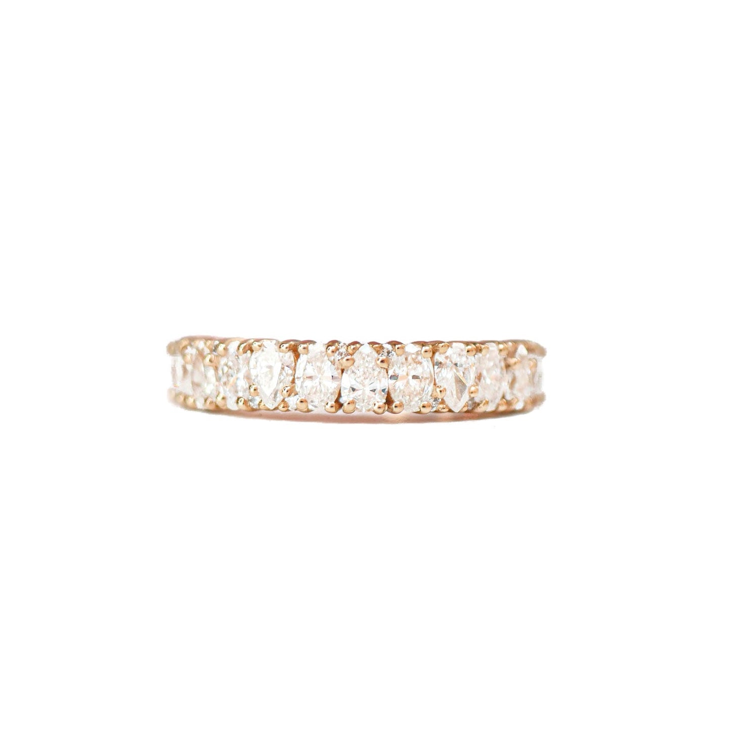 0.81 TCW Oval and Pear Eternity Wedding Band