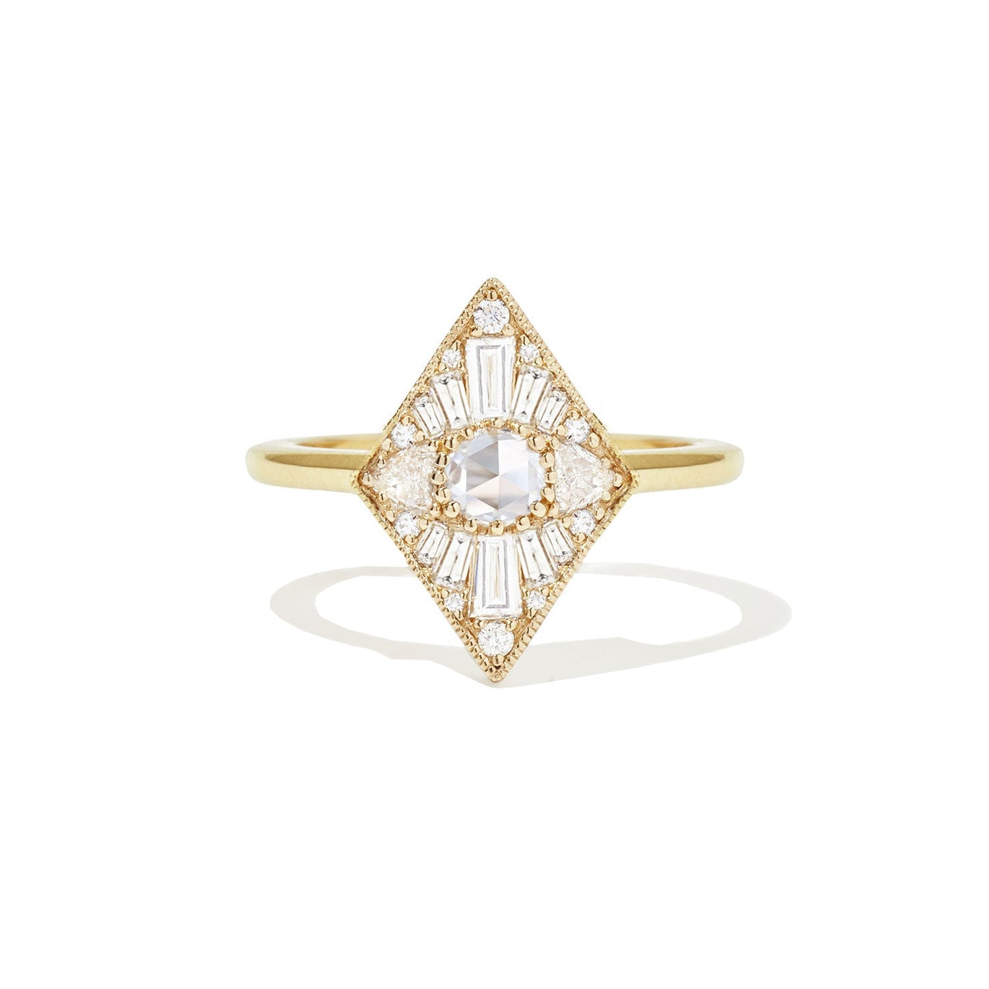 0.2 CT Round Shape CVD Diamond kite Engagement Ring