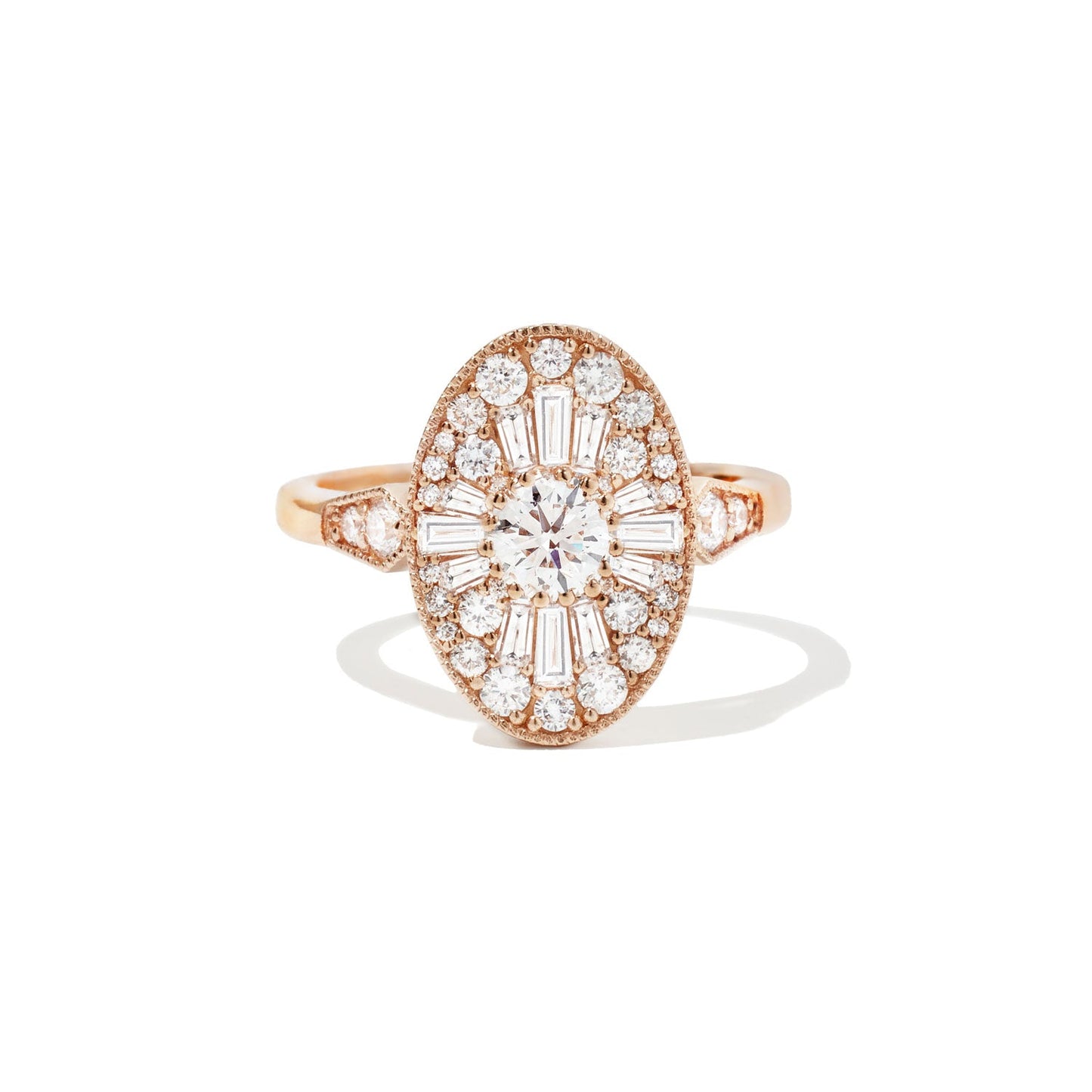 0.35 CT Round Shape Ballerina CVD Diamond Engagement  Ring