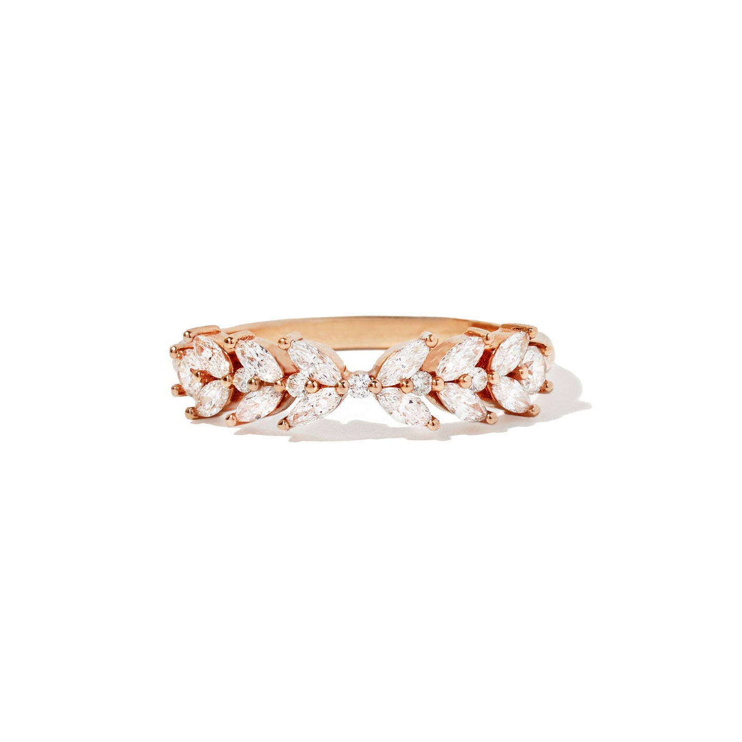0.51 TCW Round & Marquise cluster Wedding Band