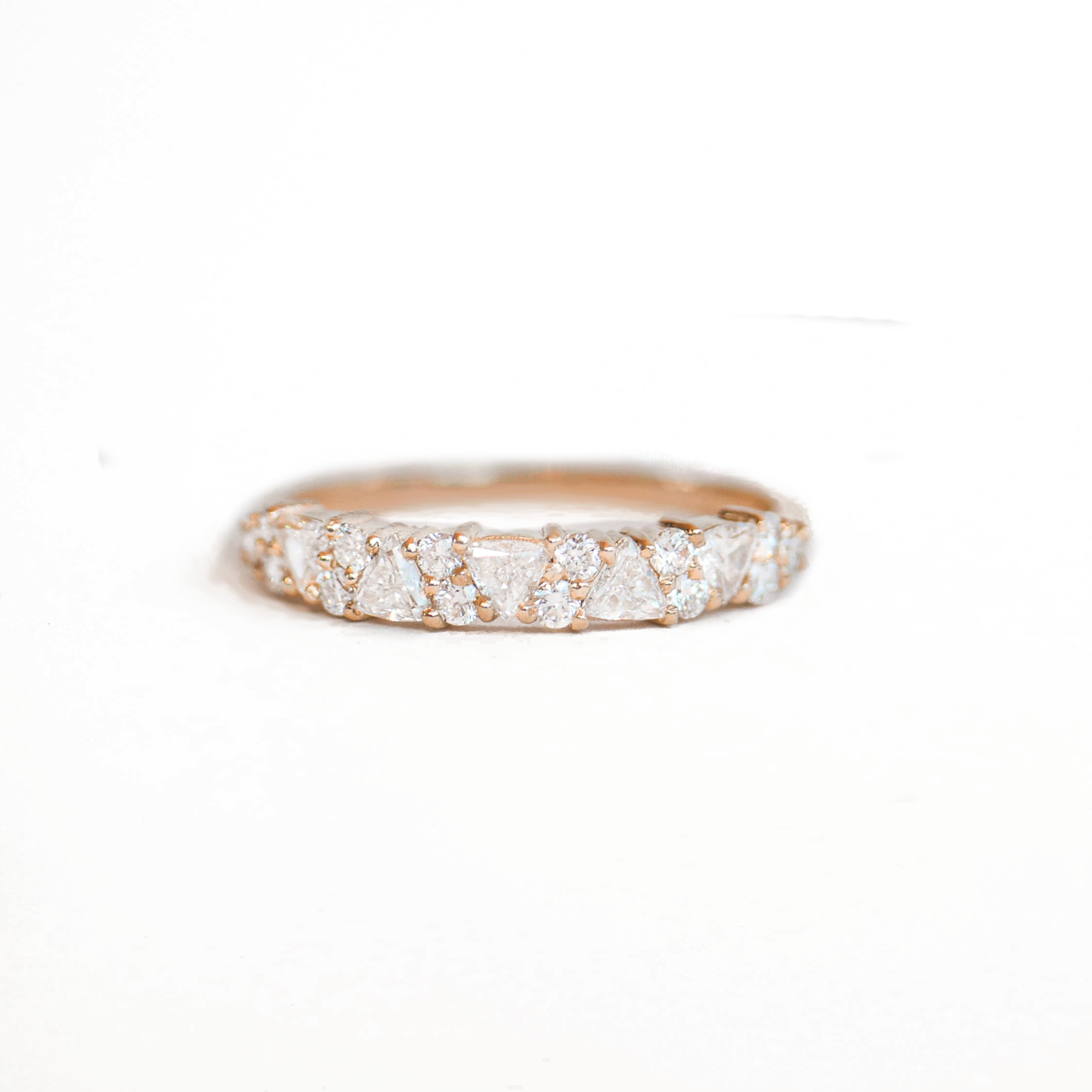 0.58 TCW Trillion and Round Eternity Wedding Band
