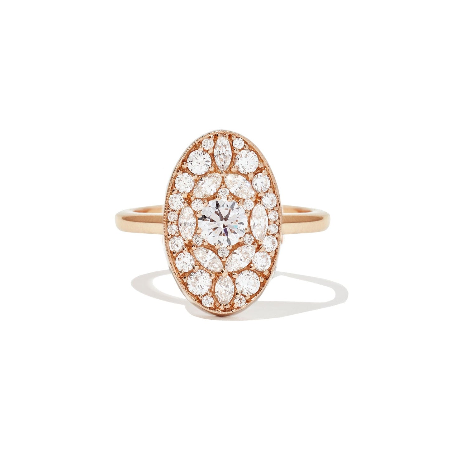 0.35 CT Round Shape CVD Diamond halo Engagement Ring