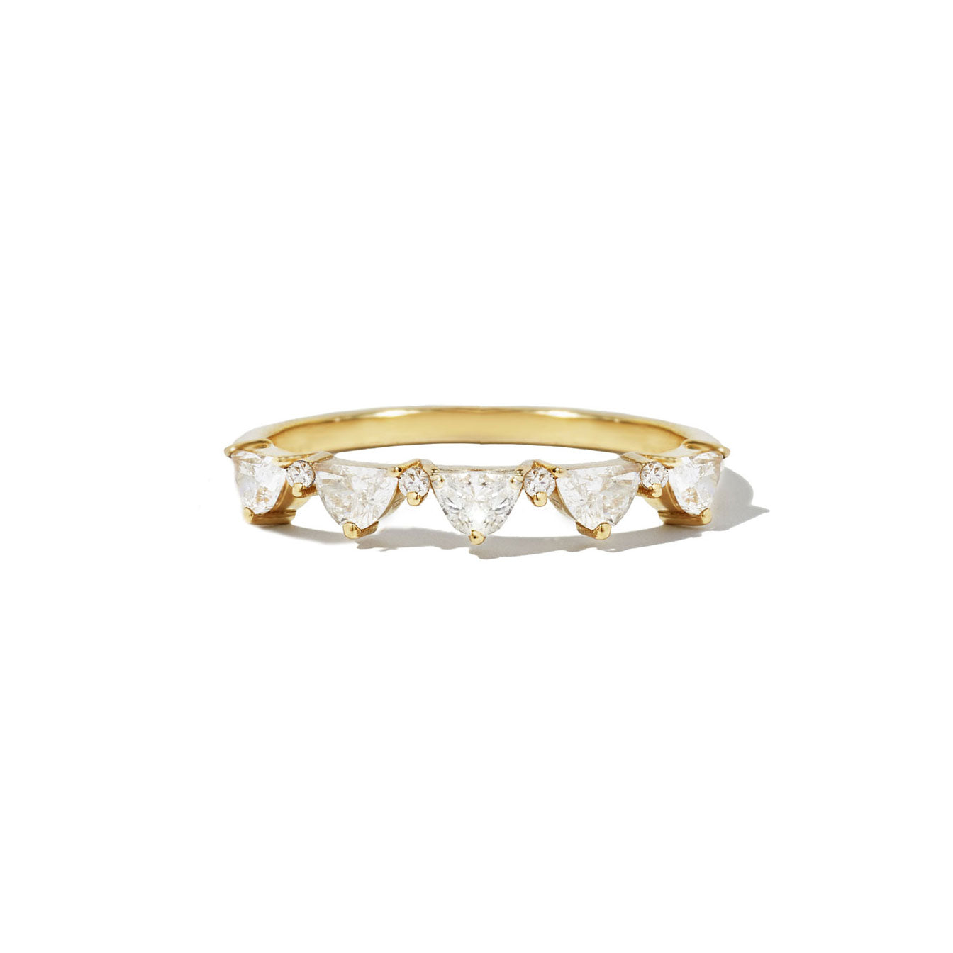 0.82 TCW Half-Moon Wedding Band