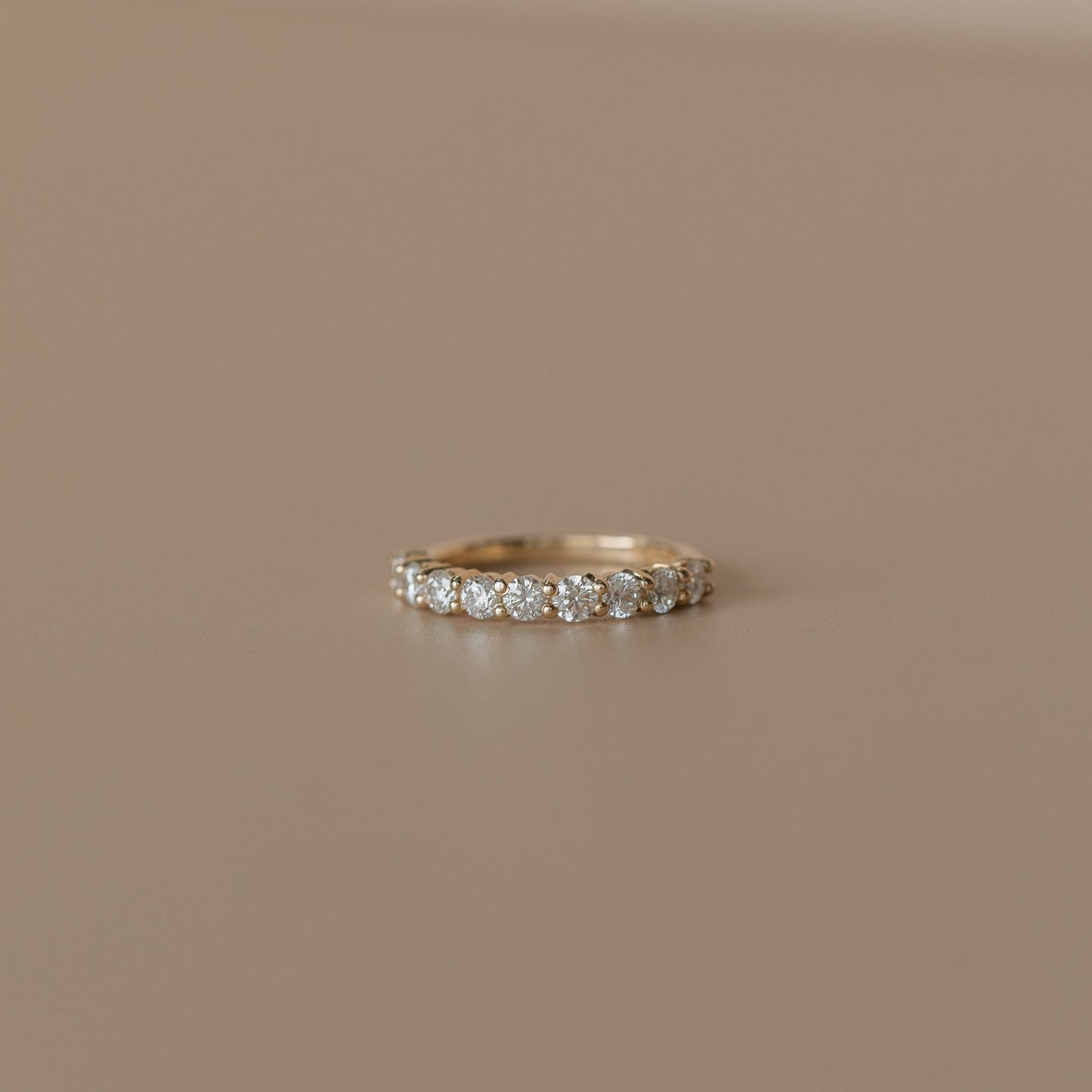 Aurora-0.30 TCW Round Moissanite Half Eternity Wedding Band