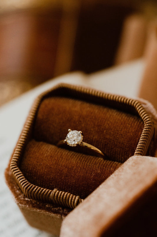 0.50 CT Carats Round Cut Moissanite diamond Solitaire Style Engagement Ring