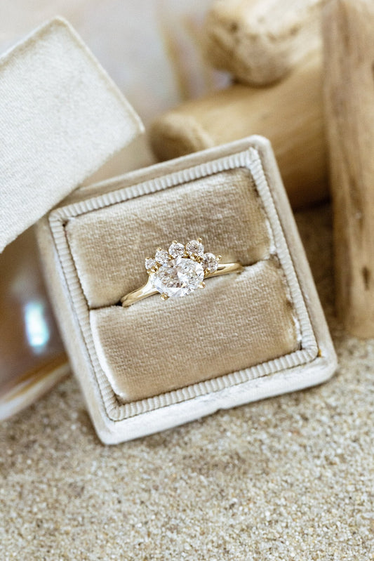 1.00 CT Carats Oval Cut Moissanite diamond unique Style Engagement Ring