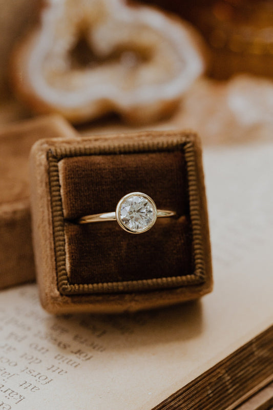1.00 CT Carats Round Cut Moissanite diamond Solitaire Style Engagement Ring