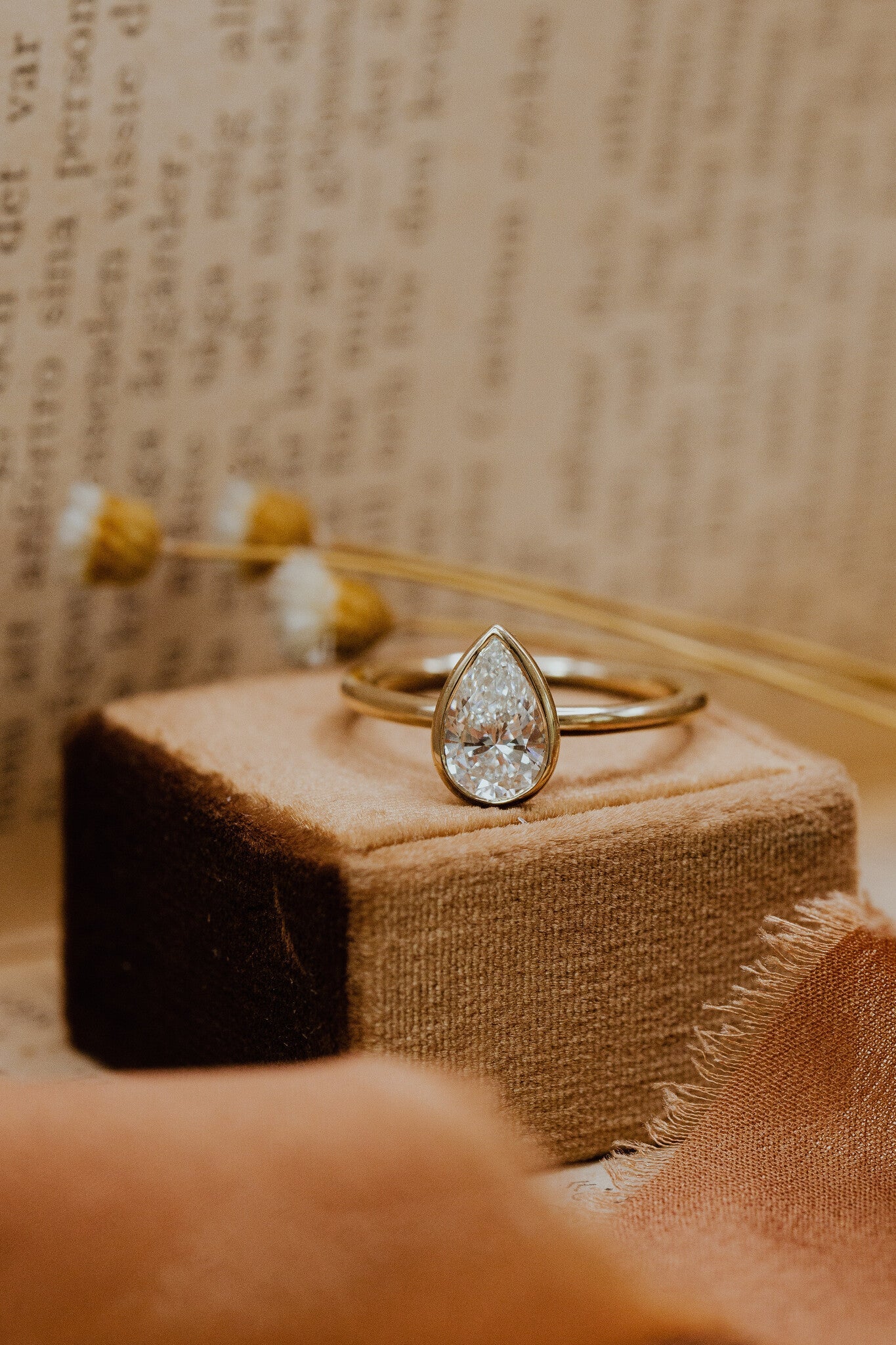 1.00 CT Carats Pear Cut Moissanite diamond Solitaire Style Engagement Ring