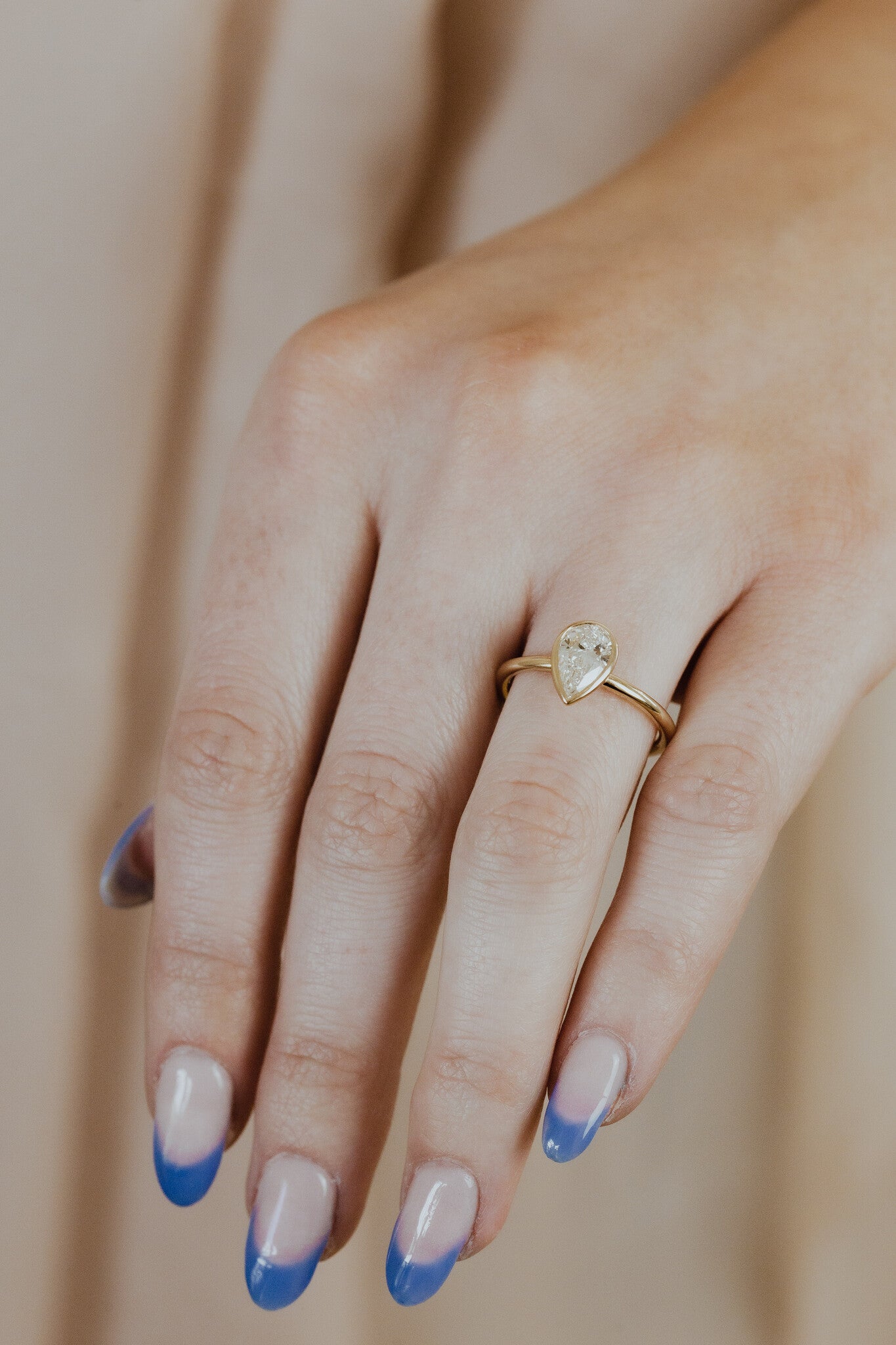 1.00 CT Carats Pear Cut Moissanite diamond Solitaire Style Engagement Ring