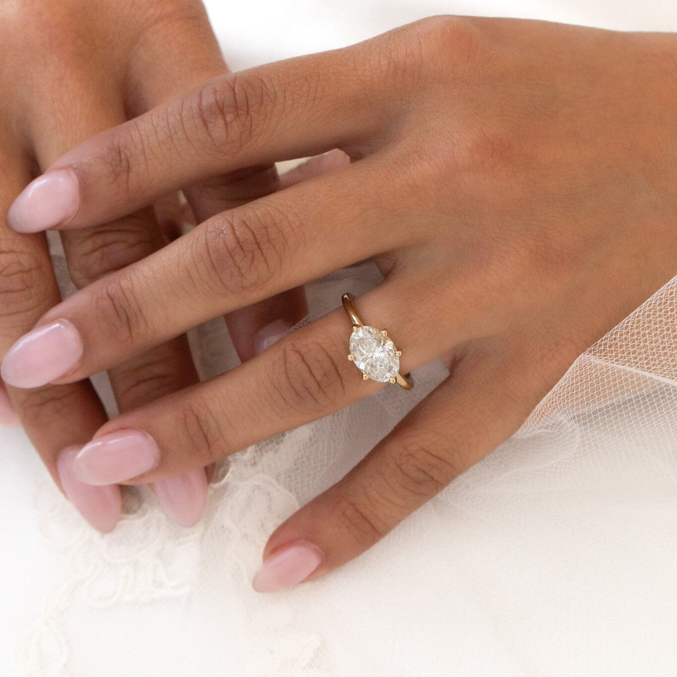 1.00 CT Carats Oval Cut Moissanite diamond Solitaire Style Engagement Ring