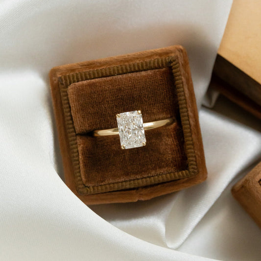 1.00 CT Carats Radiant Cut Moissanite diamond Solitaire Style Engagement Ring