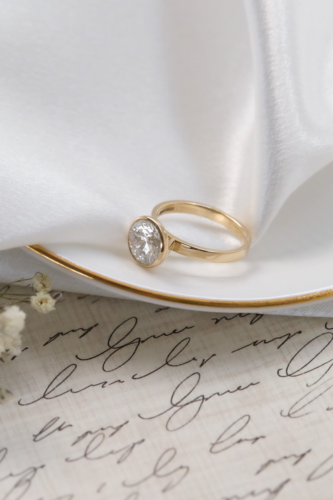 1.0 - 2.50 CT Carats Round Cut Moissanite diamond Bezel Solitaire Style Engagement Ring